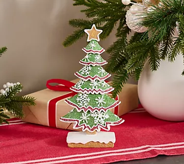 Gingerbread Tree with Snowflake and Star by Valerie