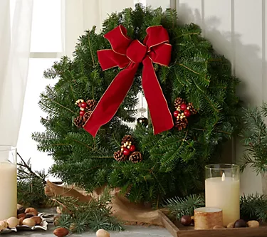 Del. Week 12/1 Fresh Balsam Jingle Bell Wreath by Valerie