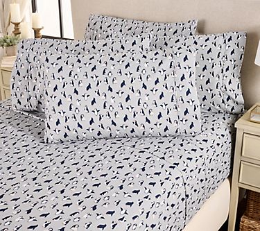 Home Reflection Double Brushed Holiday Sheet Set with Extra Pillowcases