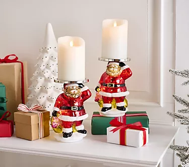 Set of 2 Illuminated Mercury Glass Santa Pedestals by Valerie 1 363269-set-of-2-illuminated-mercury-glass-santa-pedestals-by-valerie-1.webp