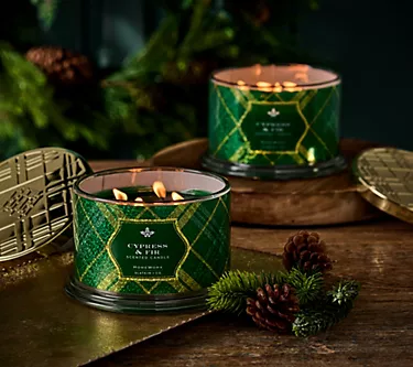 HomeWorx by Slatkin + Co. Set of (2) 18oz Cypress & Fir Candles