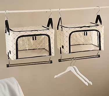 Periea Set of 2 Hanging Boxes with Attachable Rail