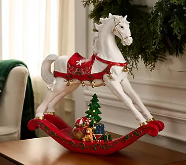 Oversized Rocking Horse w/ Illuminated Tree by Valerie