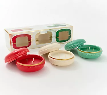 HomeWorx by Slatkin + Co. 3-pc Holiday Macaron Candle Gift Set