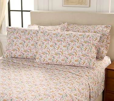 Home Reflections Double Brushed 6pc Holiday Sheets