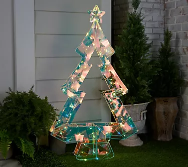 Bethlehem Lights 48" Fold Flat Iridescent Christmas Tree