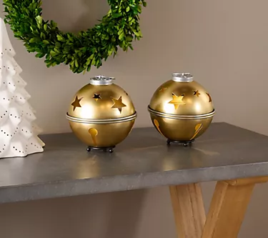 "As Is" Set of 2 Indoor/ Outdoor 6" Jingle "Belles" by Kim Gravel