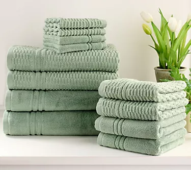 Home Reflections 100% Cotton Solid & Texture 12-pc Towel Set