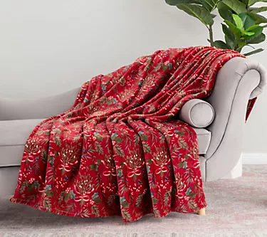 Berkshire 60x80 Velvetsoft Winter Floral Throw in Gift Box