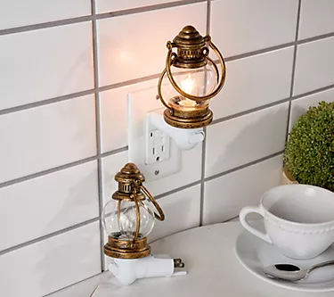 Home Reflections S/2 Rotating Lantern Nightlights