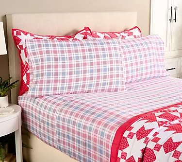 Martha Stewart 300TC Cotton Printed Sheet Set Queen