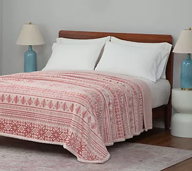 Berkshire Velvetsoft Fair Isle Blanket - Queen