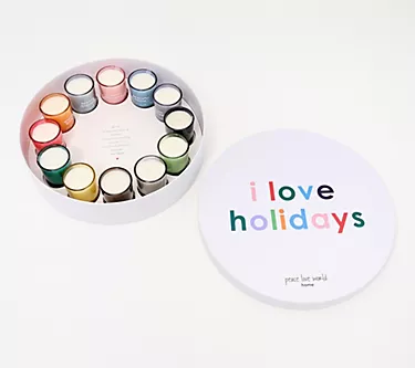 Peace Love World 12 Days of Christmas Votive Gift Set