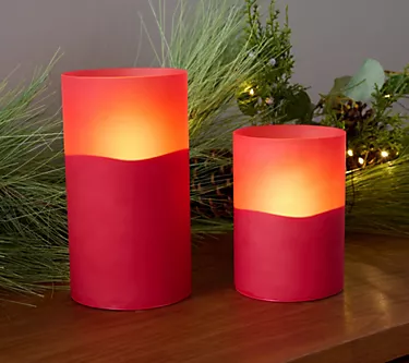 Bethlehem Lights S/2 Sunset Glow Digital Flame Candle