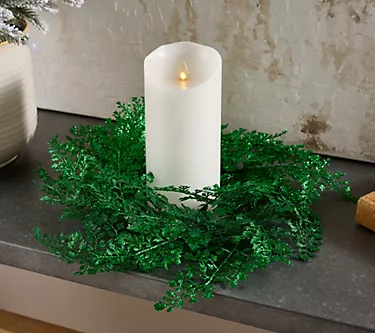 Glistening Maiden Hair Fern Candle Ring by Valerie