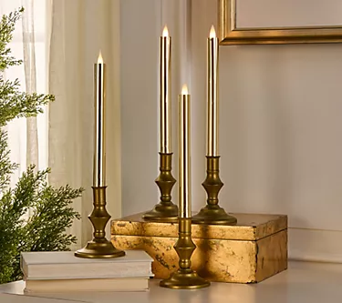 Set of 4 10" High Shine Candle Light Tapers by Valerie