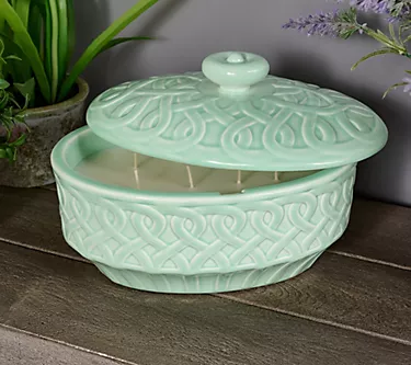 HomeWorx by Slatkin & Co. 25oz Lattice Oval Ceramic Candle