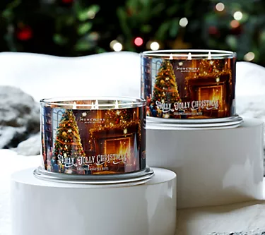 HomeWorx by Slatkin + Co. Set of 2 18oz Holly Jolly Christmas