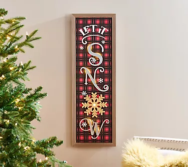 Plow & Hearth 33" Illuminated Holiday Porch Leaner