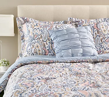 "As Is" Cotton Paisley Reversible Comforter Set- Twin Kim Gravel