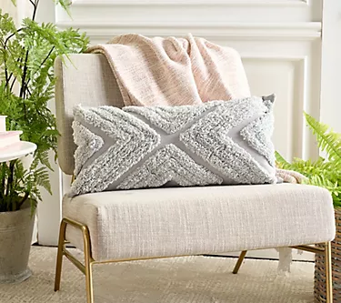 Home Reflection Tufted Decorative 12" x 24" Pillow