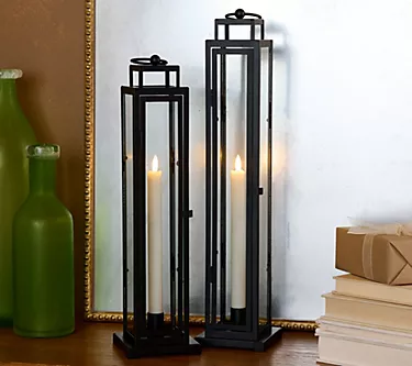 "As Is" Home Reflections Indoor/Outdoor Set of 2 Taper Lanterns