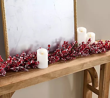 "As Is" 4' Snow Berry, Holly and Cedar Garland by Valerie