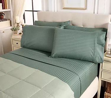 "As Is" Northern Nights Wrinkle Defense Dobby Stripe Sheet Set