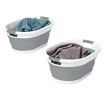 "As Is" Honey- Can-Do Set of 2 Collapsible Laundry Baskets