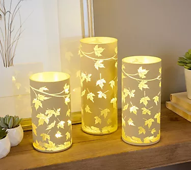 "As Is" Set of 3 Illuminated Falling Leaves Hurricanes by Valerie 1 367716–as-is-set-of-3-illuminated-falling-leaves-hurricanes-by-valerie-1.webp