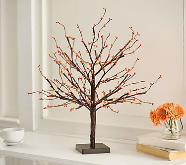 "As Is" 24" Illuminated Autumnal Pip Berry Tree by Valerie