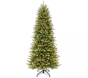 Puleo International 7.5 ft Pre-Lit Slim Fraser Fir Tree