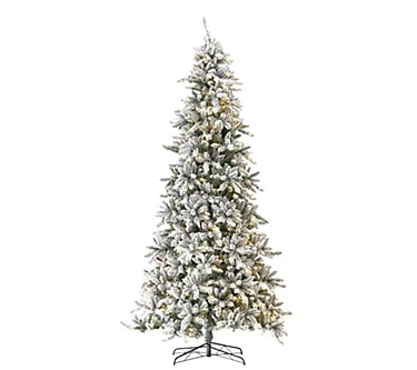 Nearly Natural 11' Flocked Livingston Fir Christmas Tree