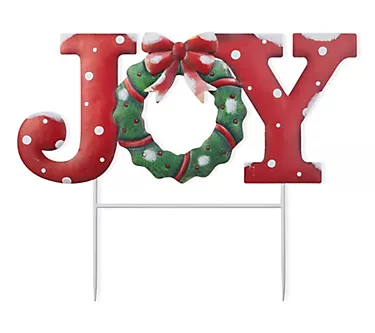 Glitzhome 23.75''L Metal Christmas "JOY" GardenStake
