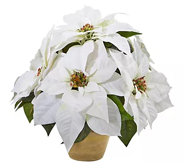 13" Poinsettia Artificial Arrangement by NearlyNatural