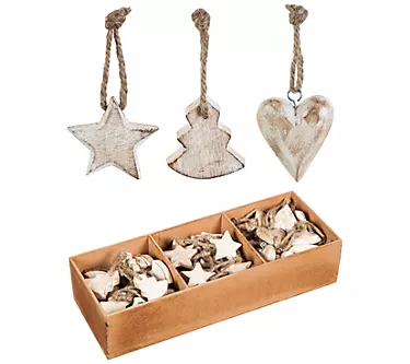 Evergreen 90-Piece White Wood Ornament Set