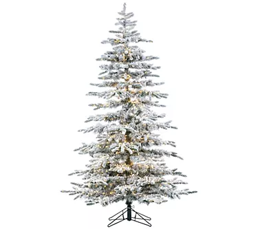 6.5-Foot High Flocked Pre-Lit Mountain Pine byGerson Co.