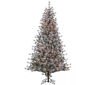 7.5' Flocked Hard/Mixed Needle Scotch Pine by S terling Co