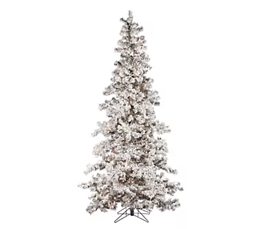 7.5' Heavily Flocked Layered Spruce with 550 clear lights