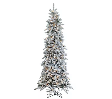 7.5' Flocked Narrow Pencil Pine with 450 lightsby Sterling Co