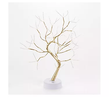 Elegant Champagne Gold Tree with Warm LED Lights by Gerson Co