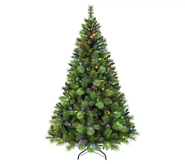 Puleo Pre-Lit 7.5' Adirondack Artificial Christ mas Tree