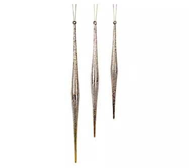 Melrose Goldtone and Silvertone Ombre Drop Ornament (S/6)