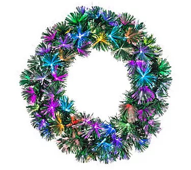 24" Pre-lit Color Changing Fiber Optic Wreath by Gerson Co.