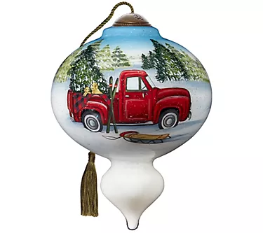 NeQwa 5.5" 'Winter Fun' Standard Marquis ShapedOrnament