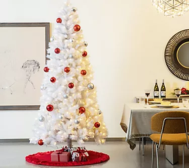 Glitzhome 72"D Oversized Velvet Ruffled Christmas Tree Skirt
