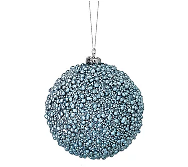 4" Glitter Mini Bead Ball Ornament Set of 1by Valerie