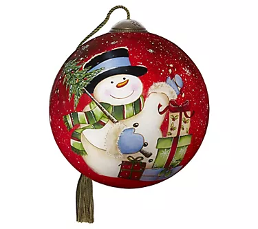 NeQwa 4" Snowman Celebration Standard Round Shape Ornament