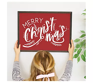 Sincere Surroundings 24" Merry Christmas Red Thin Frame