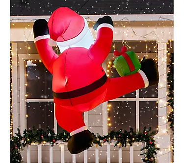 Syncfun 6ft Tall Christmas Inflatable ClimbingSanta